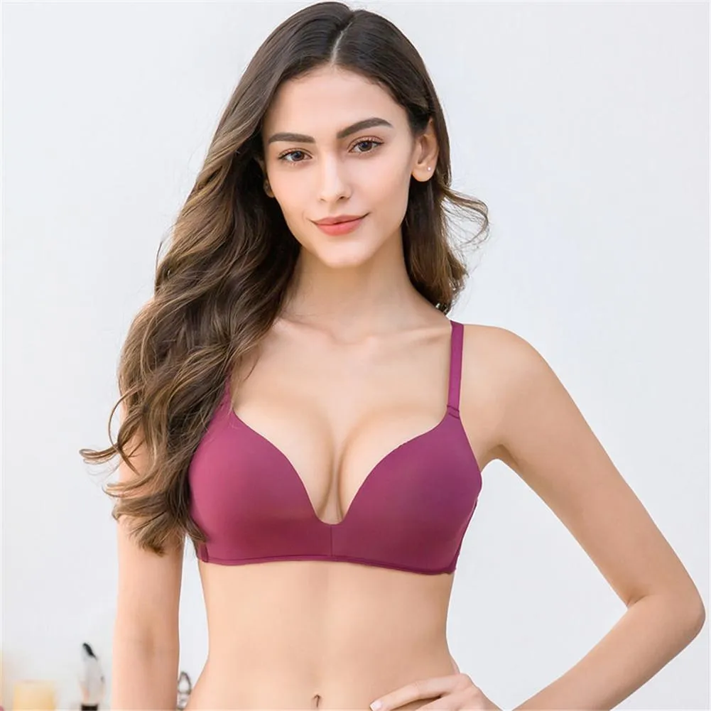 Varsbaby Ladies Push Up Underwear Solid Wire Free Comfortable Brass